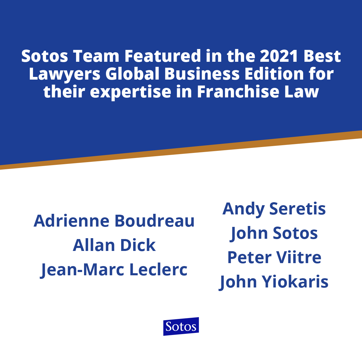 Sotos Team Featured in the 2021 Best Lawyers Global Business Edition